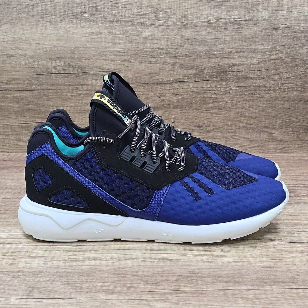 Adidas Tubular Runner Men's Size 12 Black Blue Running Shoes (AQ2916)
